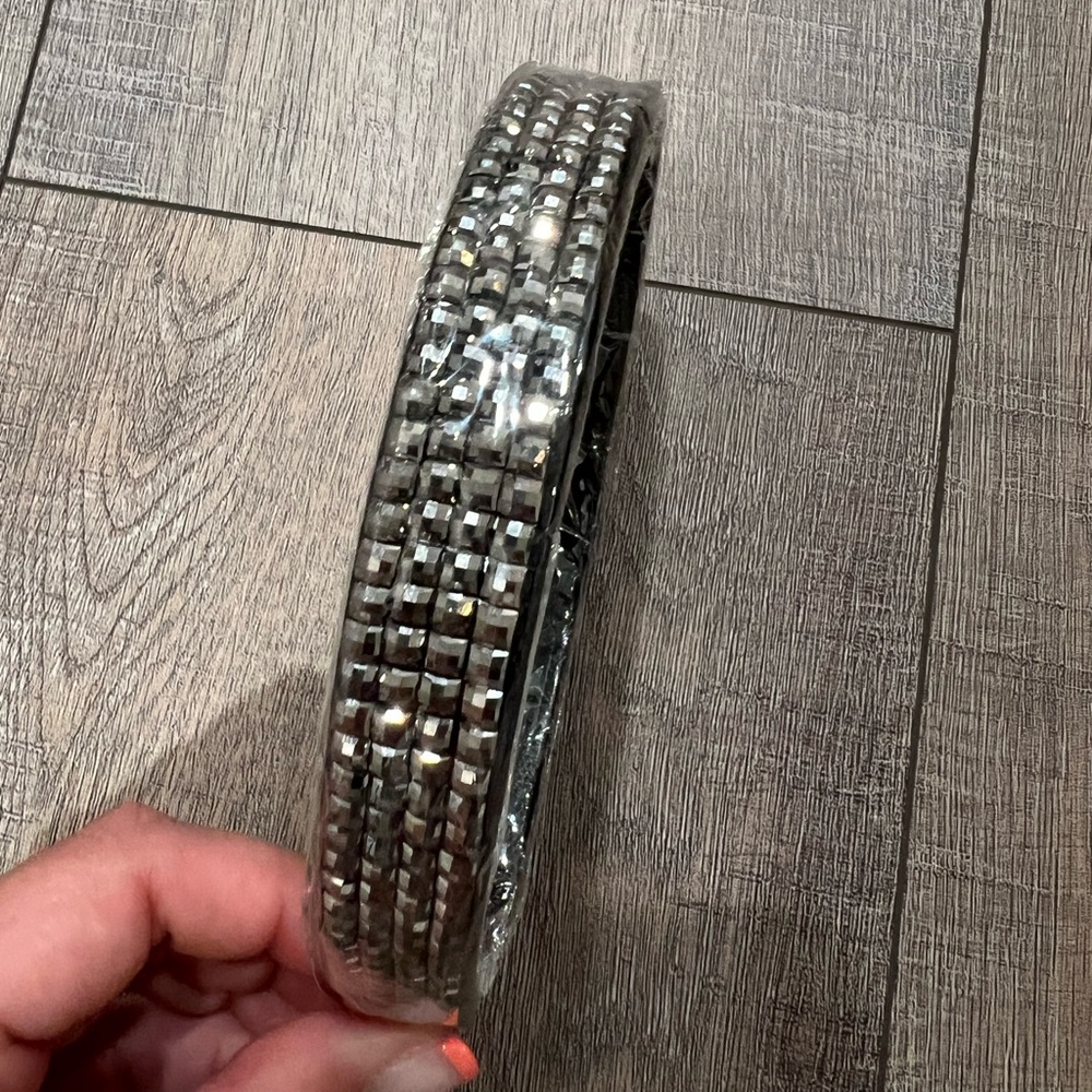 Rhinestone black plastic headband New